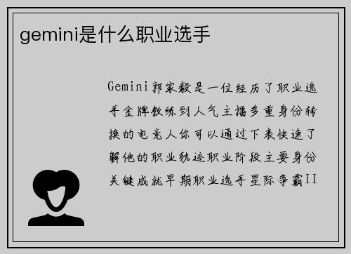 gemini是什么职业选手
